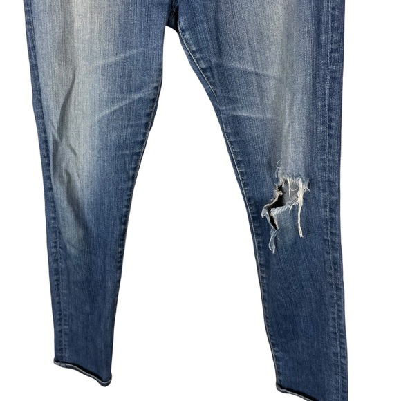 AG Adriano Goldschmied High Rise Stevie Ankle Jeans 28R Distressed Medium Wash - Picture 3 of 7